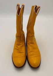 JUSTIN ROPER YELLOW LEATHER L3083 COWBOY WESTERN RARE BOOTS