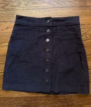 Aritzia Black Corduroy Skirt