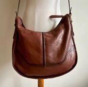 🌼🌼 Lucy Leather Zip Crossbody Saddle Bag Cognac Color
