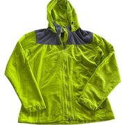 Nike  Jacket Women Medium Neon Green Full Zip Golf Long Sleeve Hooded Pocket Poly
