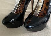 Sam Edelman Black Patent Leather 5-1/2” Stiletto Slingback‎ Platform Heel…