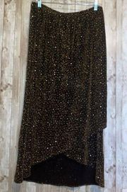 Donna Ricco Sequin High Low Hem Party Cocktail Holiday Party Skirt Size 14W