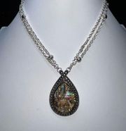 Kenneth Cole Abalone Pendant with Double Chain Necklace