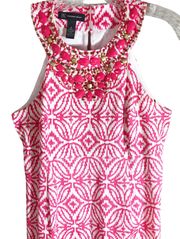 INC Pink High Neck Rhinestone Cocktail Dress