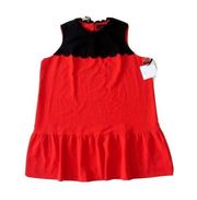 NWT Victoria Beckham for Target Plus Orange Red Drop Waist Scallop Trim Dress 3X