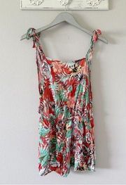 The Bikini Lab Tropical Floral Print Swimsuit Coverup Romper