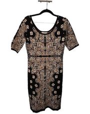 Laundry by‎ Design Black Paisley Knit Professional Dress - Size Small