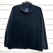 MaxMara Black Button Front Collared Long Sleeve Shirt Size Large