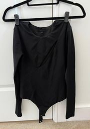 Revolve  Black Long sleeve Bodysuit with Slit in front