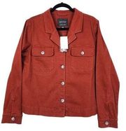 Sanctuary Rust Red Button Up Shacket Shirt Jacket Pockets Womens Size M