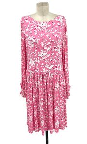 Draper James Boatneck Kitty Dress Pink Shadow Floral Size Medium