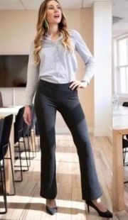 Betabrand Straight Leg Classic Dress Yoga Pants Charcoal Dark Gray Small
