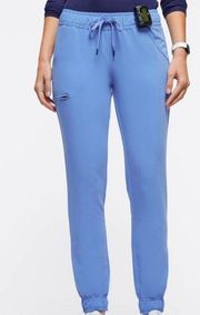 Jaanuu FUSEryx 5-Pocket Skinny Scrub Jogger in Ceil Blue women's small petite