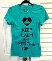 Hot Topic NWT  Disney Kiss The Girl Tee Little Mermaid, Blue