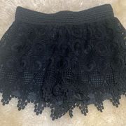 Black Crochet over lay size L shorts