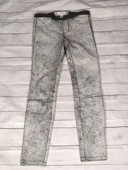 Helmut lang cracked paint lamb leather pull on pants size 0