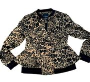 Trouvé Nordstrom NWT Leopard Print Peplum Bomber Jacket