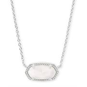 Kendra Scott Elisa White Howlite Stone Pendant Silver Necklace