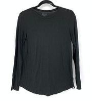 Figs Supersoft Underscrub Women's Size Small Black Long Sleeve Crewneck