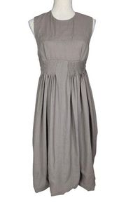 Chloe Y2K Vintage Knee Length Sleeveless Bubble Hem Dress Gray Beige