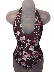 Floral Halter One Piece Swimsuit