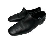 Aquatalia Size 6 Revy Black Leather Slip on Loafers