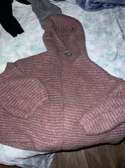 Cropped Cardigan With Hood