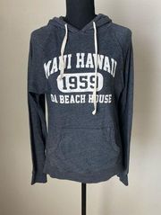 Maui Hawaii 1955 Da Beach House Grey/White Hoodie Size Small