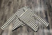 Freeway Women’s Small Black and White Striped Sweater