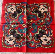 VINTAGE DISNEY MICKEY bandana scarf paisley made in USA new