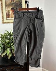 Eddie Bauer Grey Crop Athletic Outdoor Hiking Cargo Pants Pocket Size 2 Women’s