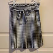 Black White Checkered Gingham Paper Bag A Line Skirt