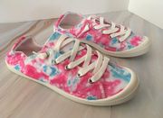 Pink Tie Dye Sneakers, Size 9