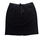 Tahari ASL Skirt Black Knee Length A-Line Business Career Work Skirt Size 14