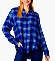 NWT French Connection Flannel Button Down Shirt SUPER Oversized Small