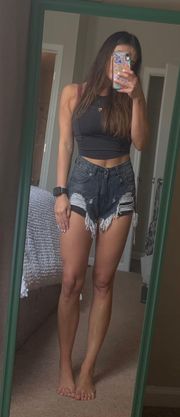 Black Denim Shorts