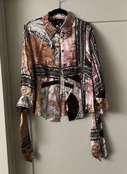 Just Cavalli graphic print button down