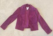 Fuchsia 100% leather jacket