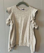 Rebecca Minkoff Grey Ruffle Cold Shoulder Sweatshirt Size XS