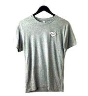 Babes Patch Heart T Shirt Womens Gray Medium Cute Tee Short Sleeve Crew Cotton M