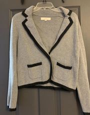 Cotton Gray With Black Trim Blazer 