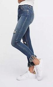 Free People Great Heights Frayed Skinny Stretch Jeans High Rise Apollo Womens 27