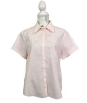 Brooks Brothers 346 Fitted Non Iron Pink/White Stripe Short Sleeve Shirt Sz. 16