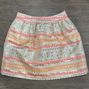 Jun & Ivy Skirt Women Small 26 Inch Waist Mini Bright Orange Gold