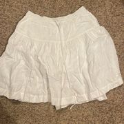 Gap white linen lined skirt with pockets elastic waist size m