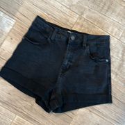 Rewash black denim cuffed shorts