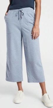 Athleta farallon heathered wide leg crop pants blue