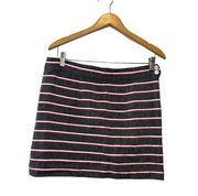 Lemlem Charcoal Gray Merino Wool Blend Skirt w/Hot Pink & White Stripes—Medium