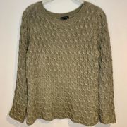 Lafayette 148 New York Canada Hemp Blend Cable Knit Crewneck Sweater