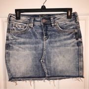 Silver Jeans Francy Mid Mini Denim Skirt Women’s Size 25 Blue